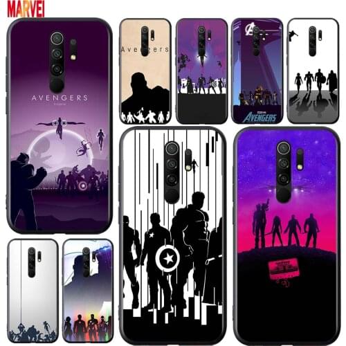 Marvel Avengers Art Soft TPU For Xiaomi Redmi 9i 9T 9A 9C 9 8A 8 GO 7 7A S2 Y2 6 6A 5 A 4X Prime Pro Plus Black Phone Case