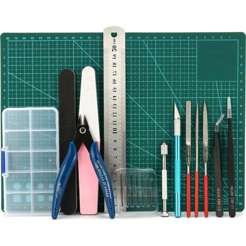 19pcs/set Modeler Basic Tools Craft Set,Hobby Building Tools Kit,for Gundam Car Model Building Accessories