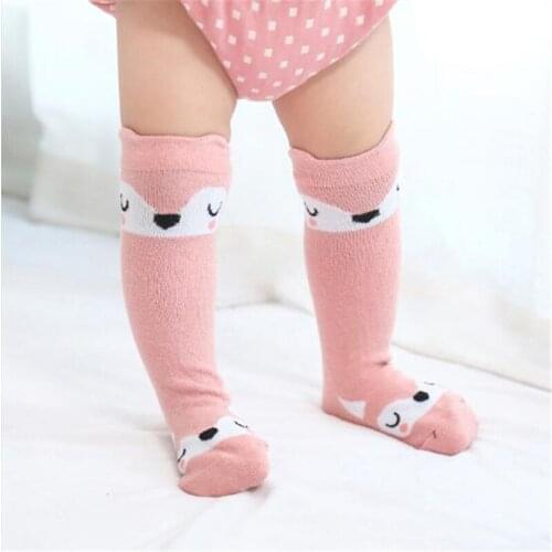 New Middle Tube Baby Socks Cute Cartoon Infants Socks Kids Boys Girls Antislip Socks Baby Cotton Socks