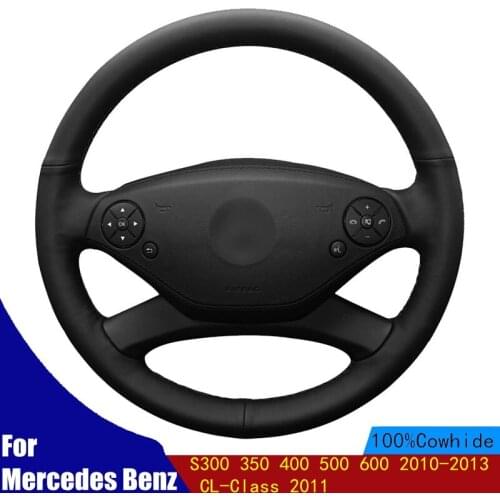 Steering Wheel Cover Hand-stitched PU Genuine Leather For Mercedes Benz S300 350 400 500 600 2010-2013 CL-Class 2011