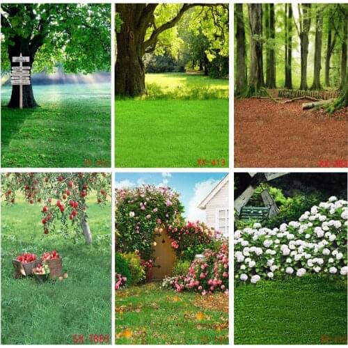 Natural Scenery Photography Background Lawn Forest Landscape Travel Photo Backdrops Studio Props 2157 YXFL-40