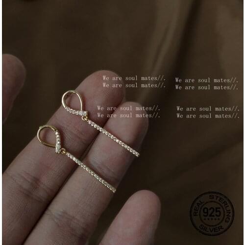 S925 Silver Needle Earrings For Women Diamond-Studded Tassel Temperament Fashion Korea Retro Design Girl Wedding Jewelry INEFFA