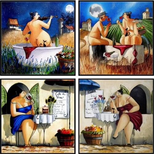 Counted Cross Stitch Kits Needlework Embroidery - 14 ct Aida Color Crafts DIY Arts Handmade Home Decor - Wine Tasting Collection