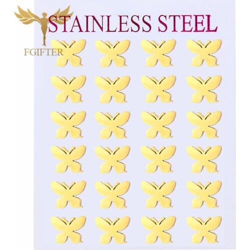 Golden Butterfly Stud Earrings Cute Insect Ear Accessories Stainless Steel Waterproof Stud Earrings Sweet Woman Jewelry
