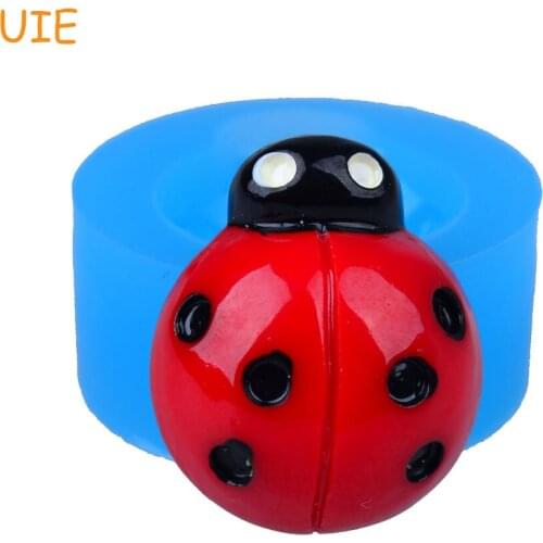 DYL424U 25.3mm Ladybird Silicone Push Mold - Insect Mold Cake Decorating Sugarcraft Fondant, Gum Paste, Resin Jewelry, Food Safe