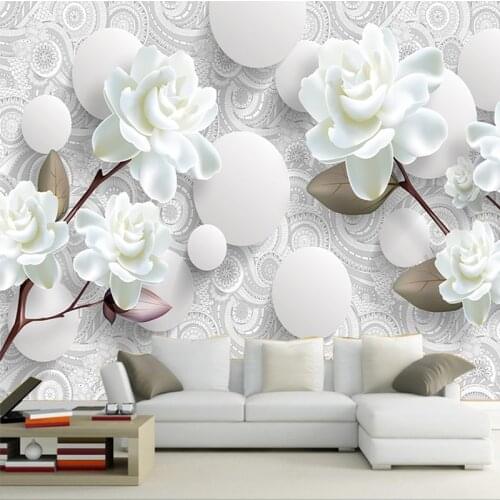 Custom Size Modern Creative 3D Stereo Relief Mural Simple Flower Wallpaper for Living Room TV Background Home Decor Wall Paper