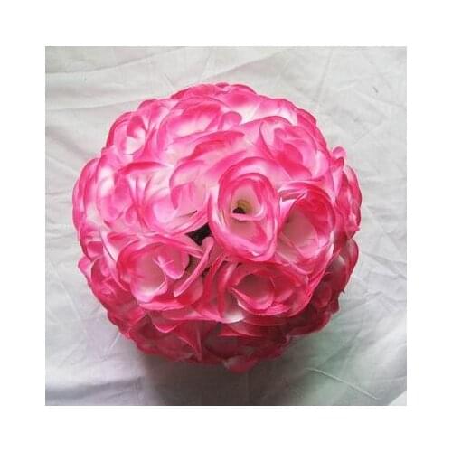 SPR 25cm baby-pink rose wedding plastic center flower ball decoration,kissing flower ball decoration