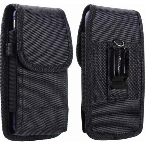 Portable Solid Black Phone Pouch Fanny Pack Belt Clip Without Carabiner Hanging Waist Storage Bag Women Mens Outdoor Phone Bag