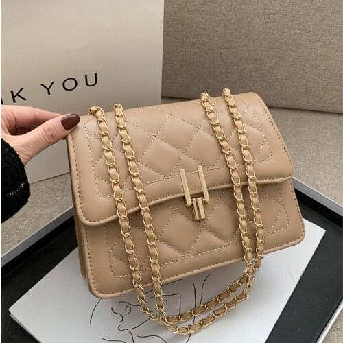 Women Retro Shouder Bag Diamond Lattice PU Leather Fashion Crossbody Bag Luxury Designer Square Flap Bag Simple Wild Cross Body