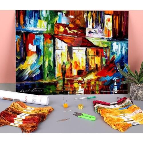 The Song The City Printed Fabric 11CT Cross Stitch Complete Kit Embroidery DMC Threads Painting Knitting Handiwork Mulina