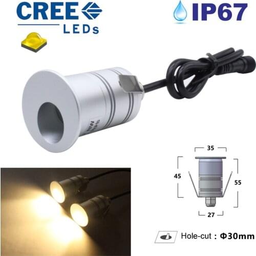 4pcs/lot Stairway LED Light IP67 DC12V 24V 1W CREE LED Recessed Undergound Lighting Indoor Outdoor Wall Lamp Corner Buried Lamps