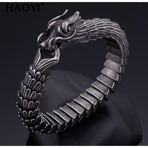15mm High Quality Metal Keel Dragon Bracelet Dragon Pattern Domineering Men Bracelet Jewelry