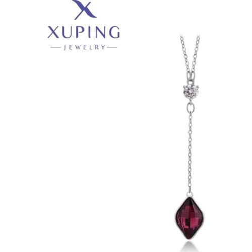 Xuping Jewelry New Arrival Crystals Pendant Necklace with High Quality Rhodium Plated for Women 40391