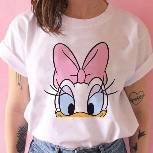 Women T Shirts Summer Short Sleeve Cartoon Disney T Shirt Daisy Duck Print Female T-shirts Harajuku Aesthetic Women Clothes