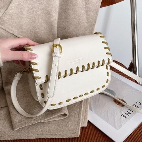 Solid Color Small PU Leather Crossbody Bags For Women 2021 Summer Shoulder Messenger Bag Weave Ladies Handbags