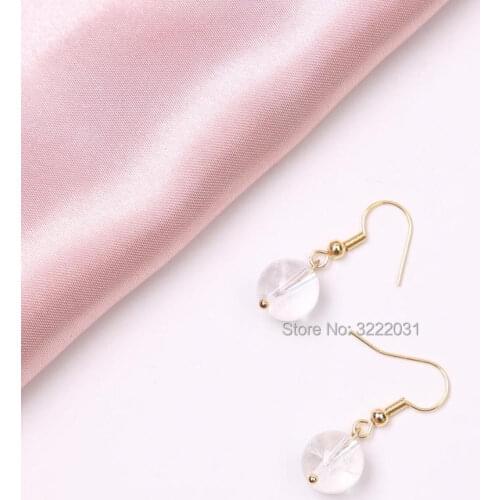 White crystal Ball Stone Drop Dangle Earring for Women Natural Stones elegant Earring for Girls Summer Office Jewelry Colorful