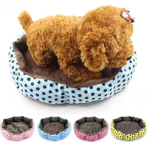 Puppy Dog Cat Winter Warm Bed Dot Print Washable Soft Breathable Pet Mats Teddy Pet Dog Sofa Cat Bed House Blanket Cushion