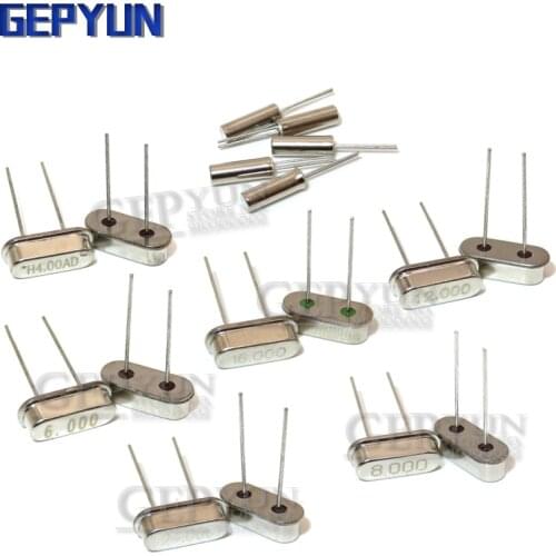 10PCS 4Mhz 6Mhz 8Mhz 12Mhz 16Mhz 20Mhz 24Mhz 32.768K 2*6 32.768K 3*8 Quartz Crystal Resonator Passive Oscillator HC 49S Gepyun