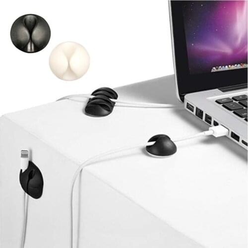 Silicone Cable Organizer USB Winder Desktop Tidy Management Clips Cable Holder For Mouse Keyboard Headphone Wire