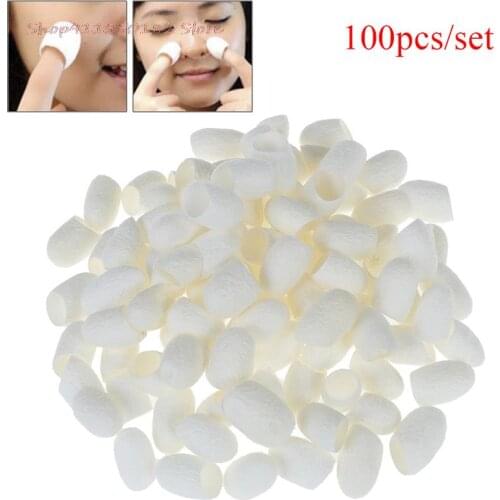 100Pcs Organische Natuurlijke Zijde Cocons Peeling Zijderups Ballen Gezichtsverzorging Scrub Zuiverende Acne Anti Aging