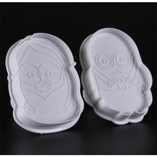 2 Pcs/set Cartoon Mold Cookie Cutter Children Plastic Biscuit Maker Stamps Plunger Mould Bakeware Tools 5N1281