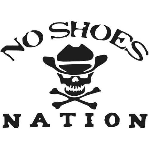 20.3CM*14.8CM No Shoes Nation Die Cut Vinyl Decal Kenny Chesney Car Stickers And Decals Decoration Black Sliver C8-1119
