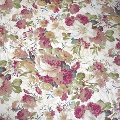 2018 New 160CM Width Big Rose flower printed 100% cotton fabric for handmade patchwork fabric