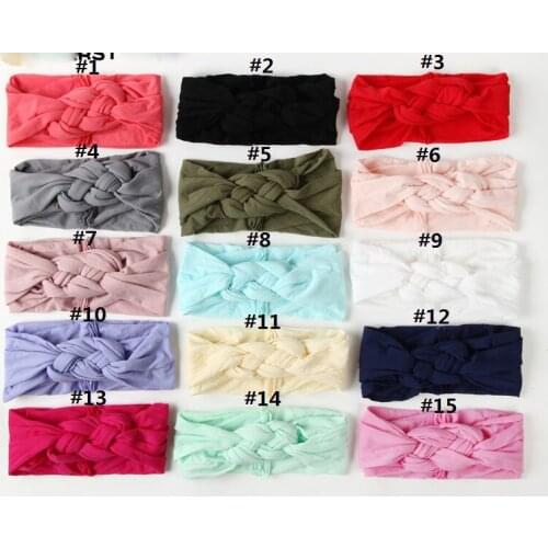 24pc/lot New Kids Skinny Soft Twist Nylon Headbands Kids Sailor Knots Nylon Elastic Headbands Children Girls Hair Accessories