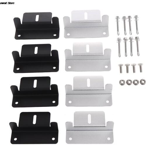 4Sets Solar Panel Mounting Brackets Flat Roof Mount Kit Car Aluminum Bracket
