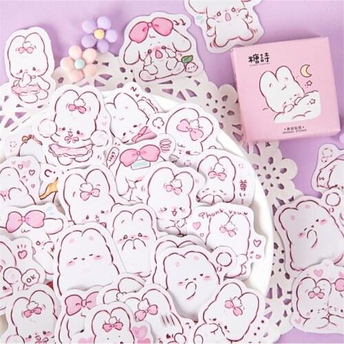 45 Pcs/Box Cute rabbit daily Kawaii Decoration Stickers Planner Scrapbooking Stationery Korean Diary Stickers DIY Hand account