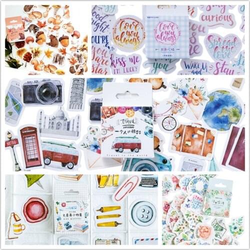 46pcs/pack Mulifunction Notebook Label Sticker DIY Diary Wall Phone Decoration Stickers Scrapbooking Kawaii Cute Sticker Label