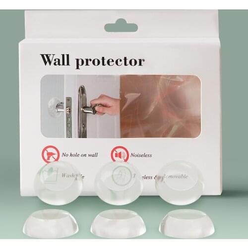 6 Pcs Transparent Door Stoppers Wall Protection Safety Shock Absorber Door Handle Bumper Wall Stickers Protectors Rubber