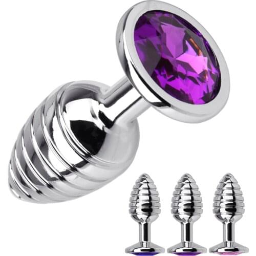 Thread Anal Plug Anal Massager Metal Stainless Steel Sex Toys For Woman Men Butt Plug Erotic Spiral Beads Stimulation