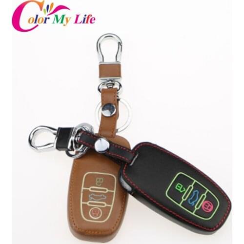 Car Leather Key Cover Protection Case for Audi A4 A4L A5 A6 A6L Q5 RS7 S7 A7 A8 Q5 S5 S6 Shell Remote Styling Auto Accessorise