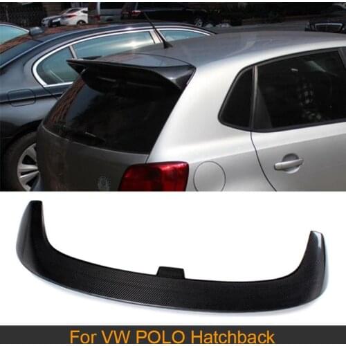 Carbon Fiber Car Rear Roof Wing Spoiler for VW POLO Hatchback 2013 - 2017 Window Spoiler Lip