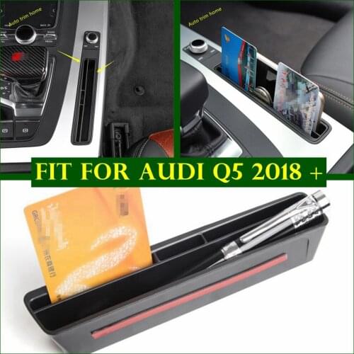 Center Gear Box Card Bank Slot Storage Container Box Cover Trim Kit Fit For Audi Q5 2018 2019 2020 2021 Accessories Coche