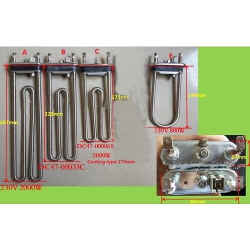 Washing Machine Parts heating tube with thermostat senser or without 2000W/1900W
