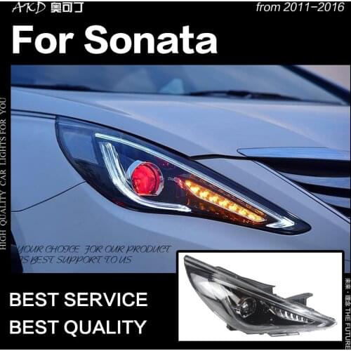 AKD Car Styling Head Lamp for Hyundai Sonata LED Headlight 2011-2016 Dynamic Turn Signal LED DRL Hid Bi Xenon Auto Accessories