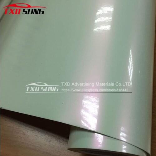 Glossy Chameleon Pearl White to Pink New Arrived Vinyl Wrap Sticker 1.52*20m with air free bubbles by free shipping