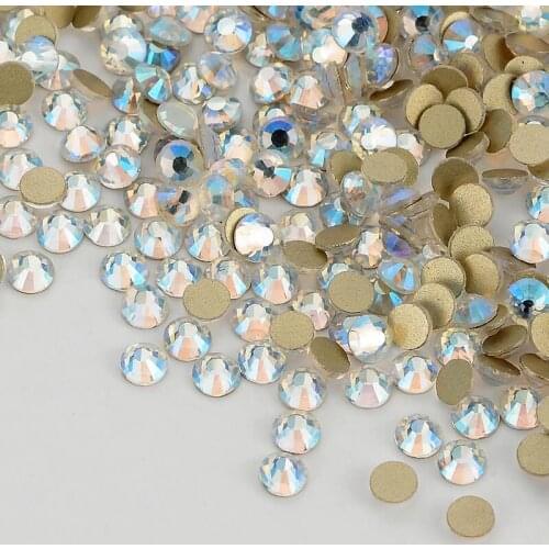 Blue Moonlight Crystal Golden Back FlatBack Glass Rhinestones Non-HotFix for Nail Art Decorations Flat Back Rhinestones Crystal