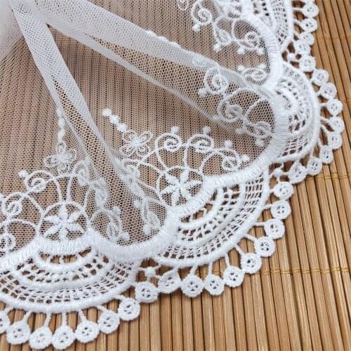 Cotton Embroidered Mesh Lace Trim Water-Soluble DIY Wedding Dress Lolita Dress Decoration Sewing Accessories V2741