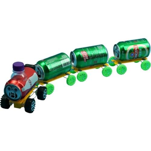 K STEAM DIY Train Metro Assemble Parts Science Education Cans Waste Utilization Handmade Scientific Experiment Kid Gift