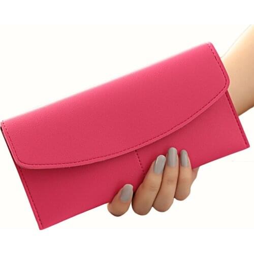 10PCS / LOT Wallet Female Long Card Holder Purse Large Capacity Solid Color Wallet Fashion Ladies Clutch Wallet