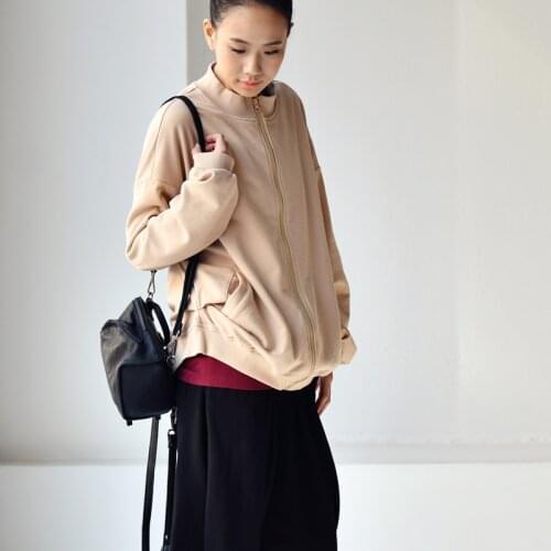 MICOCO W9275C Korean version of fashion letter embroidery zipper standing collar slim casual sports jacket