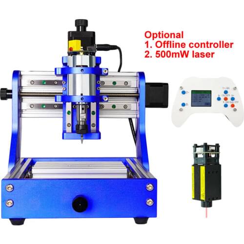 DIY Mini CNC Router Engraver 1310 Full Metal Frame Desktop PCB Milling Machine Wood Carving Optional 500mW Laser Offline Control