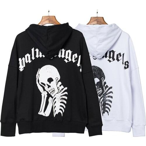 Palm Angels Skulls Letter Men Women Lovers Models Fashion Casual Cotton Sweatshirt Streetwear Hoodie Boyfriend Gift Loose Hoodie