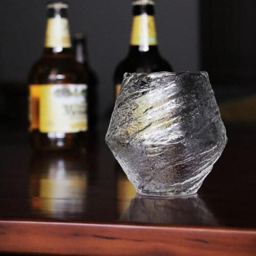 Irregular Whirlwind Texture Whiskey Glasses Kitchen Clear Modern Wine Coffee Cup 85AC