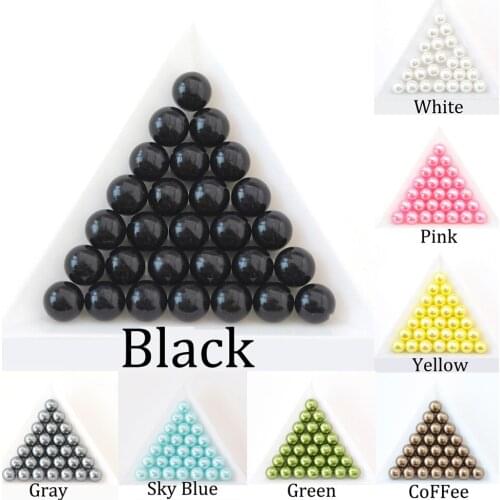 Wholesale Round ABS Imitation Pearl No Hole Loose Beads DIY Craft Jewelry Making