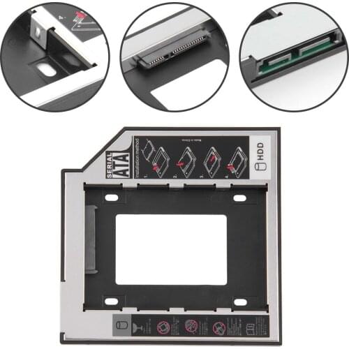 NEW Arrival SATA 3.0 2nd HDD Caddy 9.5mm for 2.5" 2TB SSD Case Hard Disk Enclosure with LED for Laptop DVD-ROM Optical Bay