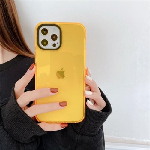 Frame bumper lemon orange cover for iphone 11 phone case iphone 12 11 pro max mini 8 7 Plus XR XS high quality protective coque